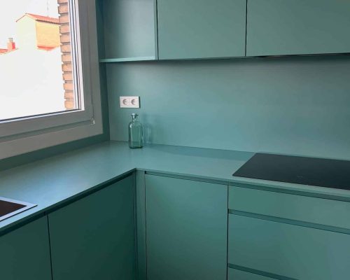 Reforma de cocina Verde Moderna
